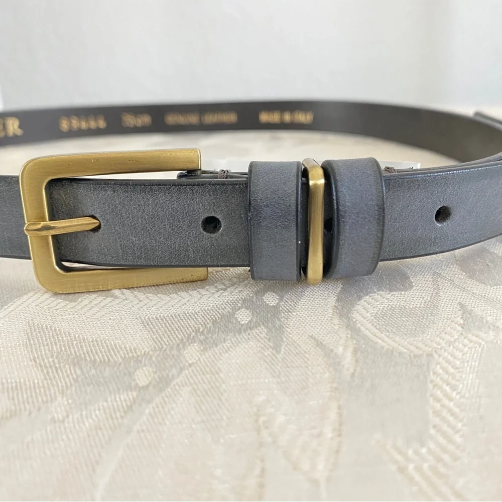 tiger of sweden gray leather belt buckle
